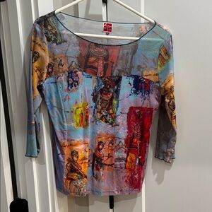 Artistic Multicolor Women's Blouse